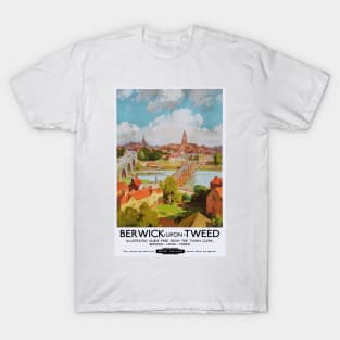 Vintage British Railways Travel Poster for Berwick upon Tweed T-Shirt